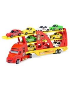 Camion Transportador + 10 Autos Rampa Movil Hero Homeplay 2066 Lio01 (b6)