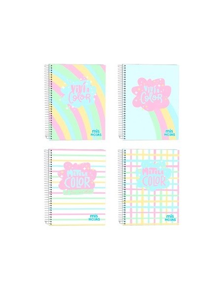 Cuaderno A5 100hj T/dura C/esp. Rayado Vivi Colores Pasteles 976421 Tec02
