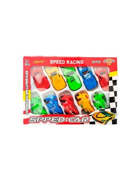 Set Auto Y Moto X10 Pzas En Caja C/visor 50131 Seb01