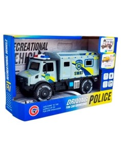 Camion Policia C/luces Y Sonido Friccion 7 5x9x17cm Ju0030 9893-3c Pri02