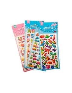 Stickers C/relieve Abc-numeros-unicornio-dino-vehiculos 22716-22717-22718-22719-22720-24061-24065-27315 Col01