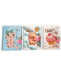 Diario Intimo 11x15cm C/candado Fantasia 64987/64988/64989/64973/64991 Rey03