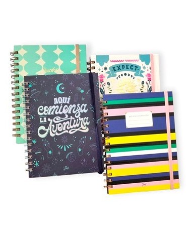 Cuaderno A5 96hj T/d C/esp Ray C/elastico Mujer Surt. 999732-999724-999728-999731 Fw