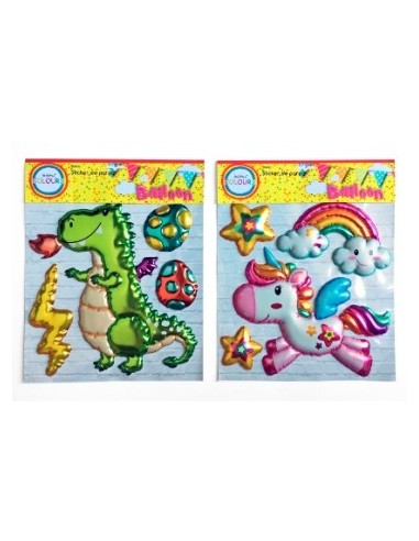 Stickers Pop Up Globo Unicornio-dino-arco Iris 17772-17770-17771- 15876 Col01