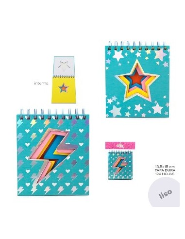 Libreta 13x16 T(dura Estrella Hojas Color 15456 Trendy Tar02