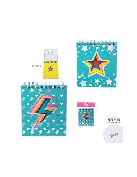 Libreta 13x16 T(dura Estrella Hojas Color 15456 Trendy Tar02