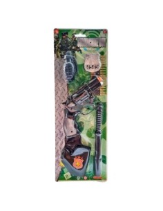 Set Militar C/ Pistola 4 Accesorios Sd19784 Pk01