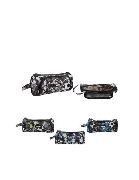 Cartuchera C/2 Divisiones. Estampado Tematico Futbol Owca60048 Ow01