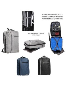 Mochila 43x32x14cm Portanotebook Pierre Cardin C/1 Division Principal. Frente Con Apertura Total. Correa Regulable. Asa Super