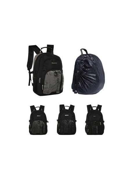Mochila 45x30x15cm Pierre Cardin C/cierre Principal Secundario Y Dos Bolsillos.cable Usb.cobertor De Lluvia. Espalda Reforzad