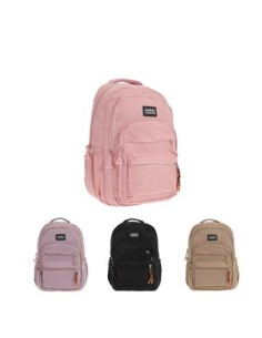 Mochila Poliester Agarrate Catalina C/3 Divisiones Principales  2 Bolsillos Frontales Y Bolsillos Laterales. Cierres Plastico