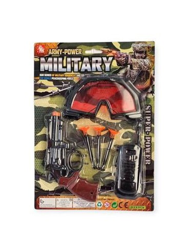 Set Militar 1 Revolver + Accesorios 31x22x3cm 50768 74462 52587 Seb01