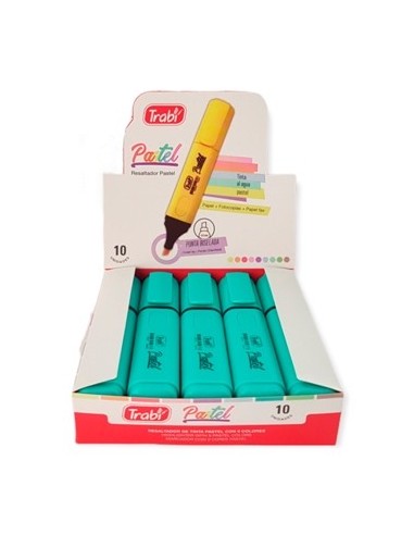 Resaltador Chato Pastel Turquesa-celeste 5982  Tr35981 Trabi (100/1)