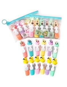 Resaltador X 6 Mini Pastel Fantasia Estuche Pvc Jm2428 Mta01