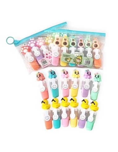 Resaltador X 6 Mini Pastel Fantasia Estuche Pvc Jm2428 Mta01