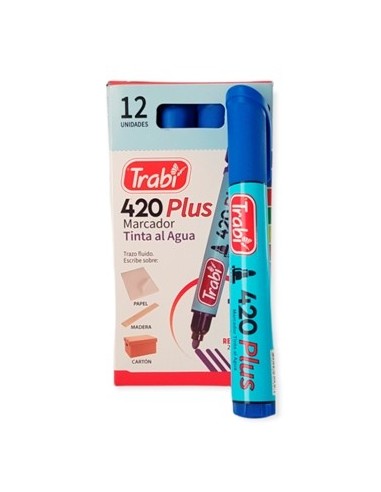 Marcador Al Agua P/redonda 420 Azul Tr1522 Trabi (b12)