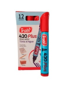 Marcador Al Agua P/redonda 420 Rojo 1523 Trabi (b12)