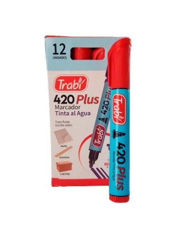 Marcador Al Agua P/redonda 420 Rojo 1523 Trabi (b12)