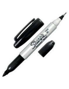 Marcador Perm. Doble Punta Negro Sharpie Twin 2205507 32011/32001b/1805635 New02 (b12)