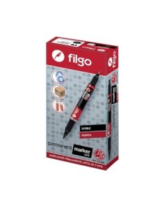 Marcador Perm. Doble Punta Negro Filgo Pm042-c12-001 Fil01 (b12)