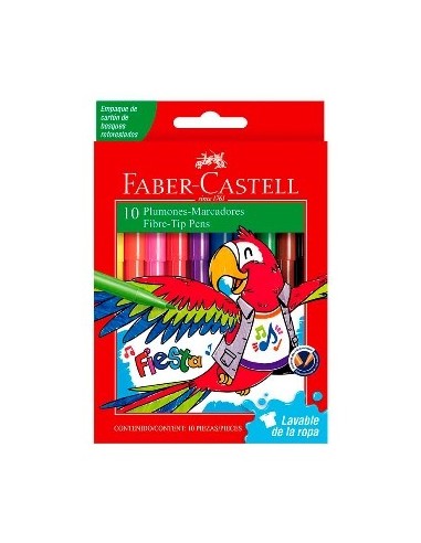Marcadores X10 Fiesta Conical 31045/555310/555349 Faber-castell (b12)