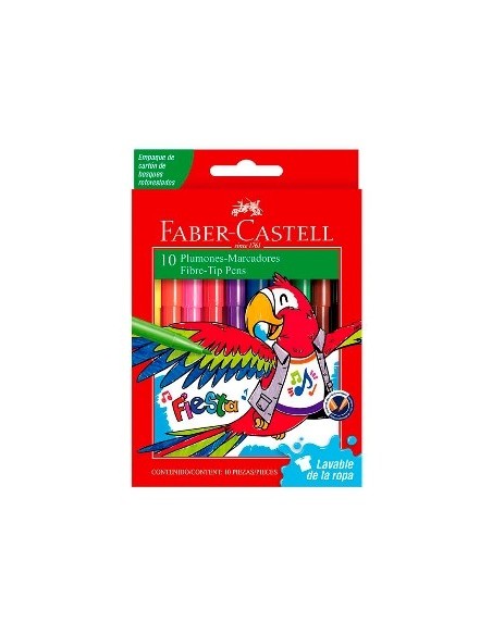 Marcadores X10 Fiesta Conical 31045/555310/555349 Faber-castell (b12)