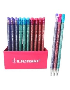 Lapiz Negro C/goma Glitter Punta Intercambiable 180155 Col01 (b50)