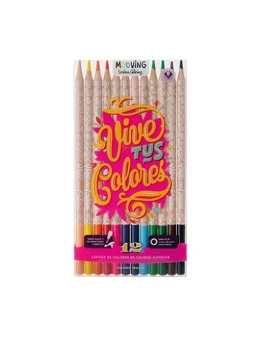 Lapices Color X12 Largos Vive Tus Colores Mooving 3011012 Moo01