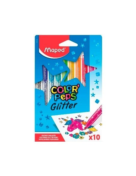 Marcadores X 10 C/glitter 847110 Map01 (b12)