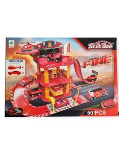 Pista De Estacionamiento Bomberos Parking 50 Piezas C/1auto C/1helicoptero Ju0048 Pri02 2