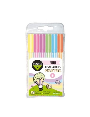 Resaltador X 6 Mini Pastel Pizzini 1290px6 Pz01 (b12)