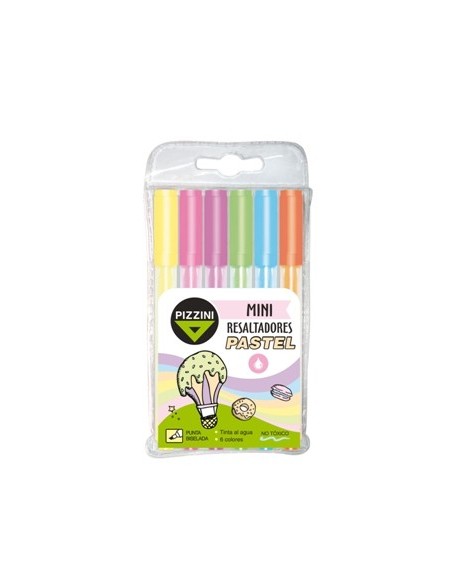 Resaltador X 6 Mini Pastel Pizzini 1290px6 Pz01 (b12)