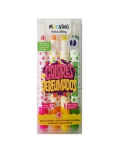 Resaltador X4 Unid Gel Neon Colores Perfumados 3051704 Moo01