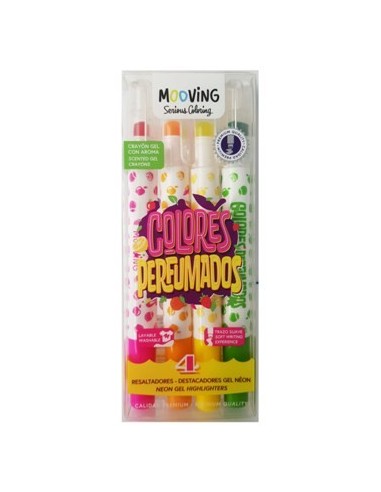 Resaltador X4 Unid Gel Neon Colores Perfumados 3051704 Moo01