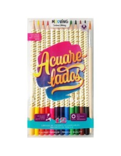 Lapices Color X 12 + 1 Pincel Acuarelados 3011812 Moo01