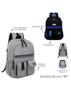 Mochila 17" Trendy  44x30x16 3 Bolsillos Externos 2 Colores (negro/gris) 18583 Tar02 2