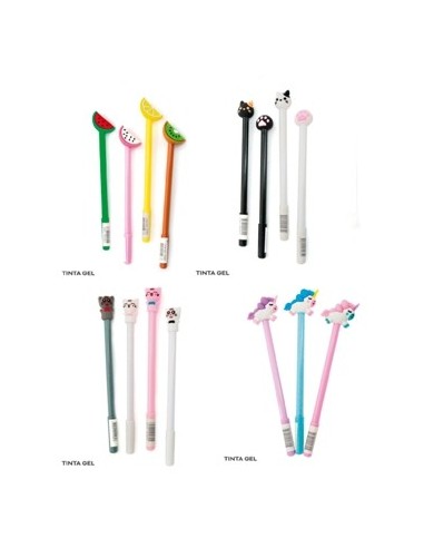 Boligrafo Tinta Gel Azul C/formas Mod. Surt. 27808- 25190-24484-25165-25531-25551-25903-24071-25920-25916-25529- 15584-15579-