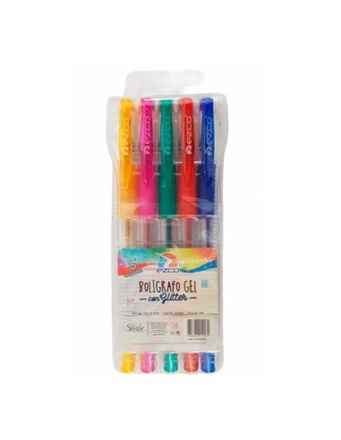 Boligrafo Gel C/brillos/metalizado X5 Unid Sk01 Ezco (b24)
