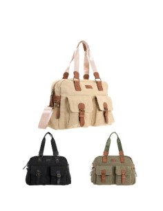 Bolso 27x38cm Canvas Pierre Cardin C/trasero Con Cierre. Manija Reforzada Y Correa Regulable Desmontable Pc2026 Ow01 2
