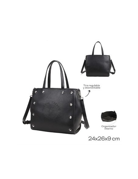 Cartera 24x26x9cm C/tacha Tira Regulable Y Desmontable  Org Interno Trendy 22701 Tar02