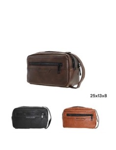 Neceser 25x13x18cm Pu Pierre Cardin C/2 Divisiones Principales Y 1 Bolsillo Frontal Con Cierre. Bolsillo Trasero C/ Cierre Y