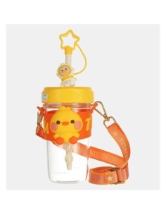 Vaso Vidrio 500ml Infantil C/detalle Y Correa Ee-21651 Sf01