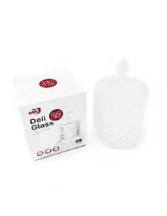 Caramelera 14x9cm Vidrio Labrado C/tapa 004-01076 Lab02