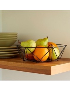 Frutera 25.5cm Hexagonal Metal Negro 1290072 Wal02