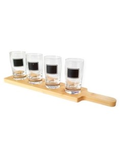 Set Vasos X4 C-tabla De Bambu Ca5877 Pk01