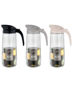 Jarra 1 5lt Vidrio C-tapa Plast  Colores Surt  Y Manija C4882 Dec01 -b6-