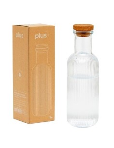 Botella Vidrio 1lts Con Tapa De Corcho En Caja 5300 Bzp01