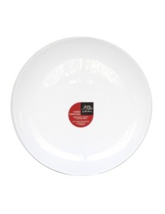 Plato Playo 26cm  Redondo Bco Vidrio Templado Liso Am Collection  Nmp105 Mta01 Min02 -b36-