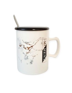 Jarro 360ml Ceramica Marmolado C-tapa Ceramica Y Cuchara R7512 Cry01