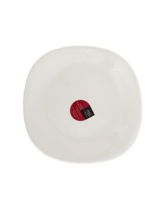 Plato Postre 20cm Cuad Bco  Vidrio Templado Liso Am Collection Nfp85t Min02